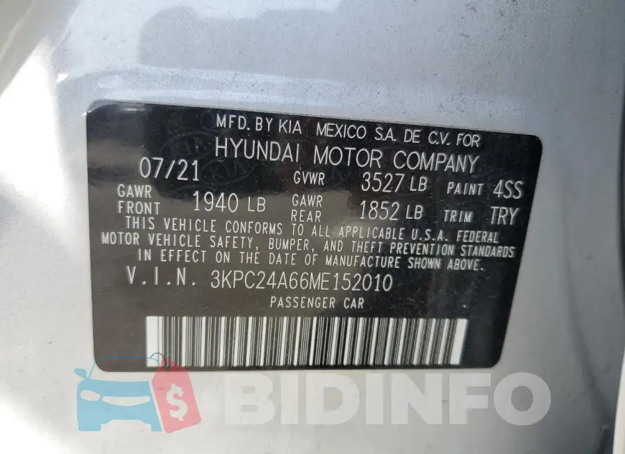 3KPC24A66ME152010 Photo# 12