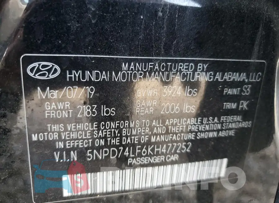 5NPD74LF6KH477252 Photo# 12