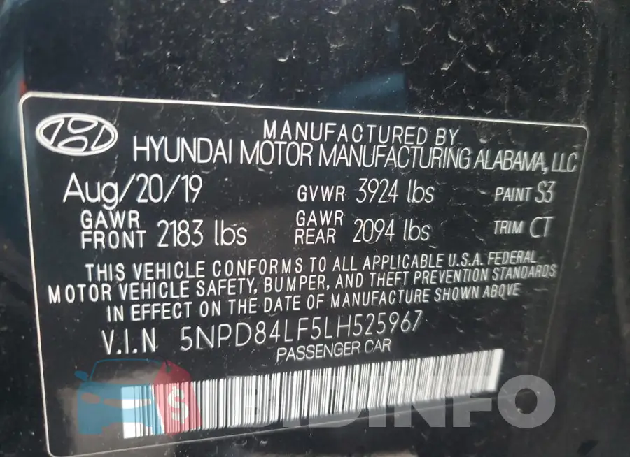 5NPD84LF5LH525967 Photo# 12