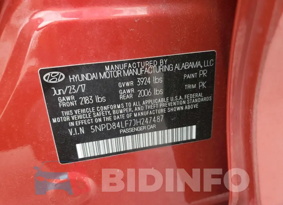 5NPD84LF7JH247487 Photo# 12