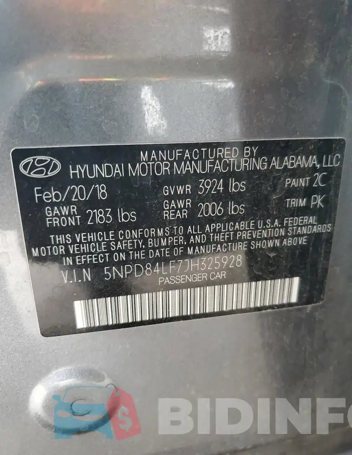 5NPD84LF7JH325928 Photo# 12