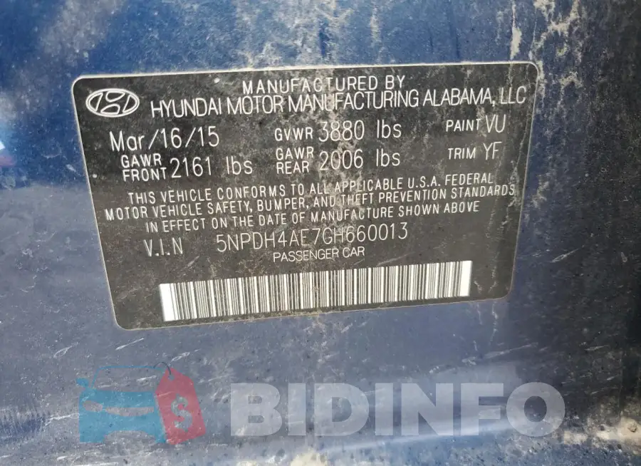 5NPDH4AE7GH660013 Photo# 13