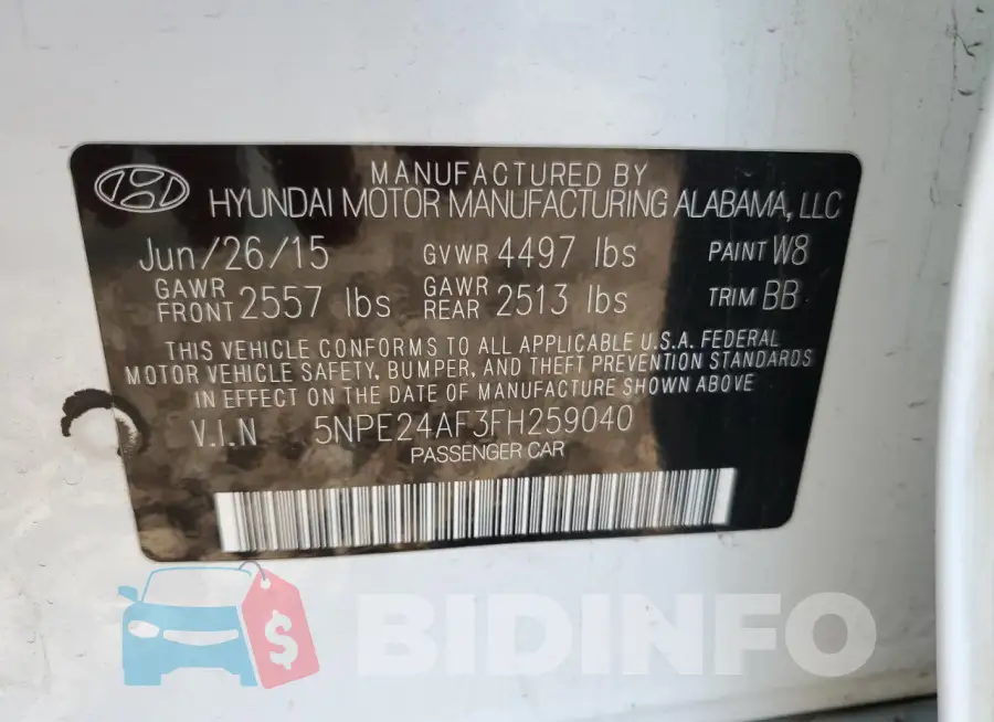 5NPE24AF3FH259040 Photo# 12