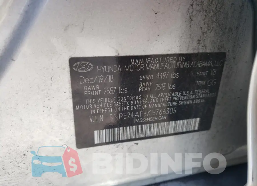 5NPE24AF3KH766305 Photo# 13