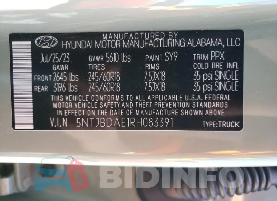 5NTJBDAE1RH083391 Photo# 13