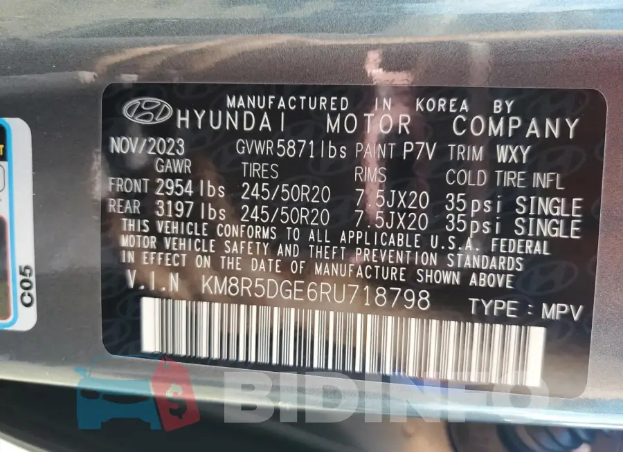 KM8R5DGE6RU718798 Photo# 14