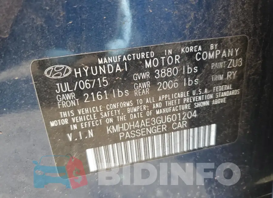 KMHDH4AE3GU601204 Photo# 12