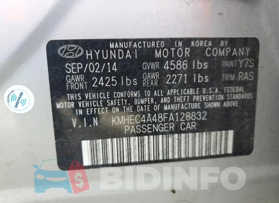 KMHEC4A48FA128832 Photo# 12