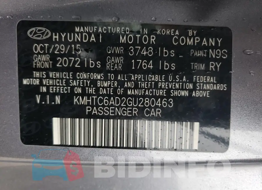 KMHTC6AD2GU280463 Photo# 12