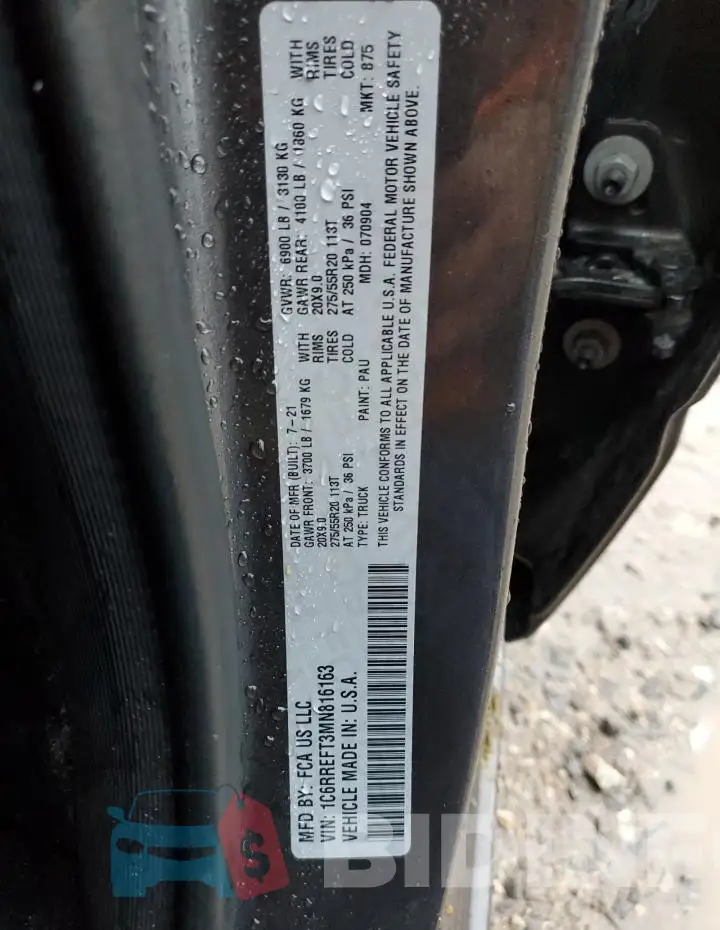 1C6RREFT3MN816163 Photo# 13
