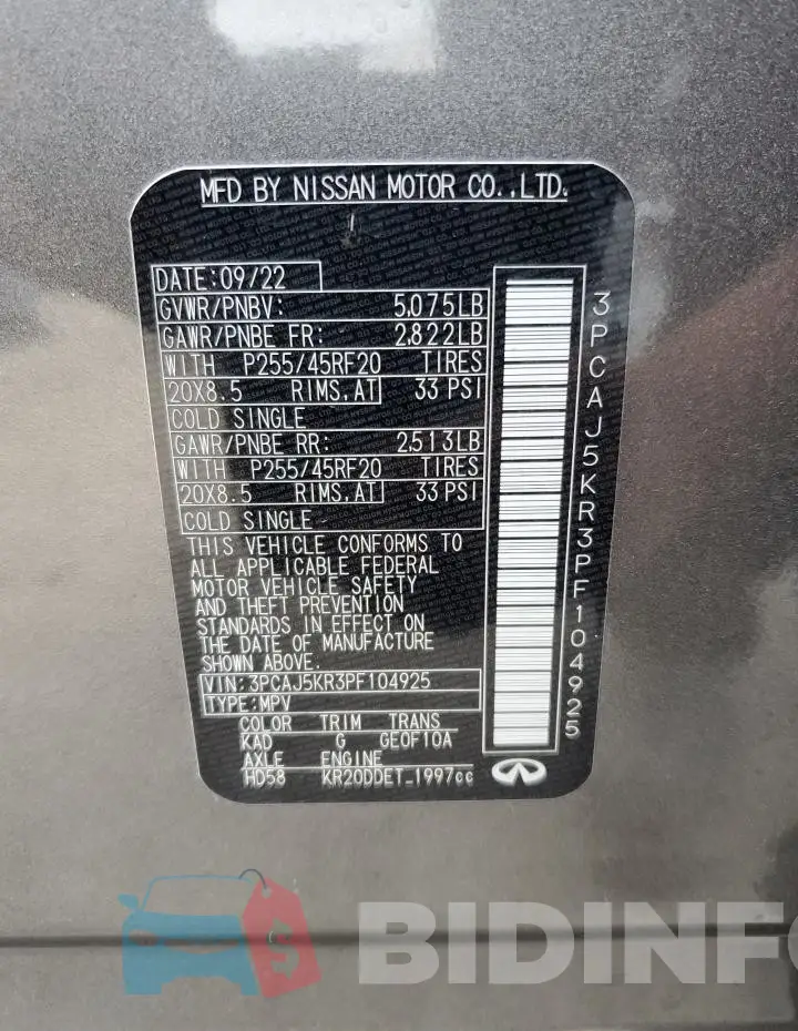 3PCAJ5KR3PF104925 Photo# 14