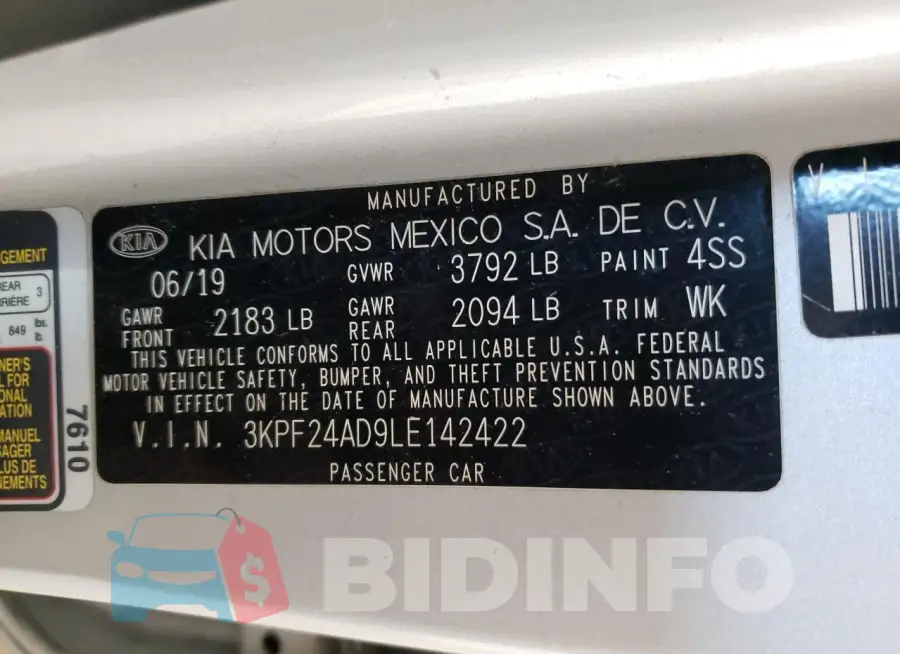 3KPF24AD9LE142422 Photo# 12
