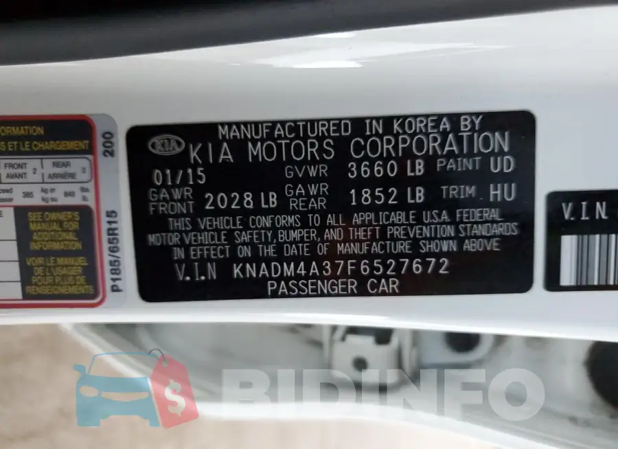 KNADM4A37F6527672 Photo# 13