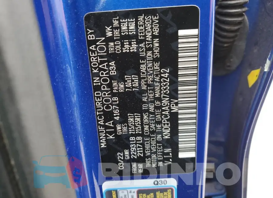 KNDEPCAA9N7333242 Photo# 12