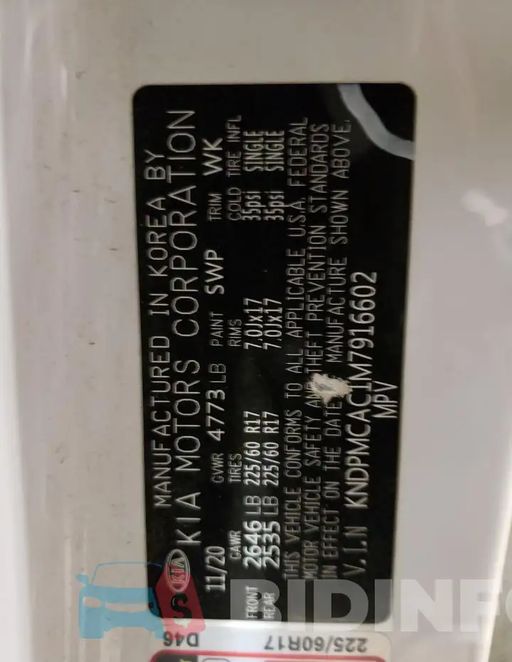 KNDPMCAC1M7916602 Photo# 14