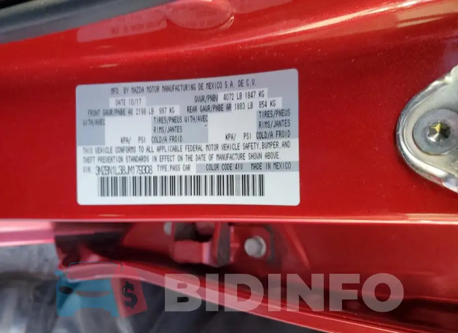 3MZBN1L38JM179308 Photo# 12
