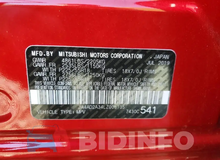 JA4AD2A34LZ003135 Photo# 13