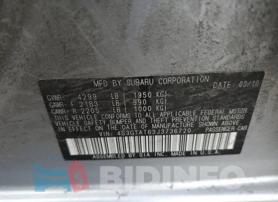 4S3GTAT63J3736720 Photo# 12