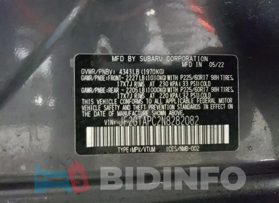 JF2GTAPC2N8282082 Photo# 14