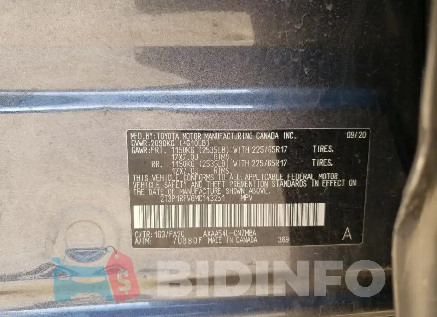 2T3P1RFV6MC143251 Photo# 12