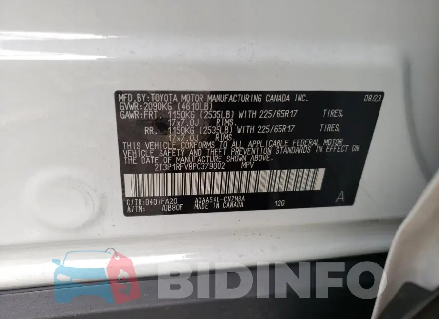 2T3P1RFV8PC379002 Photo# 13