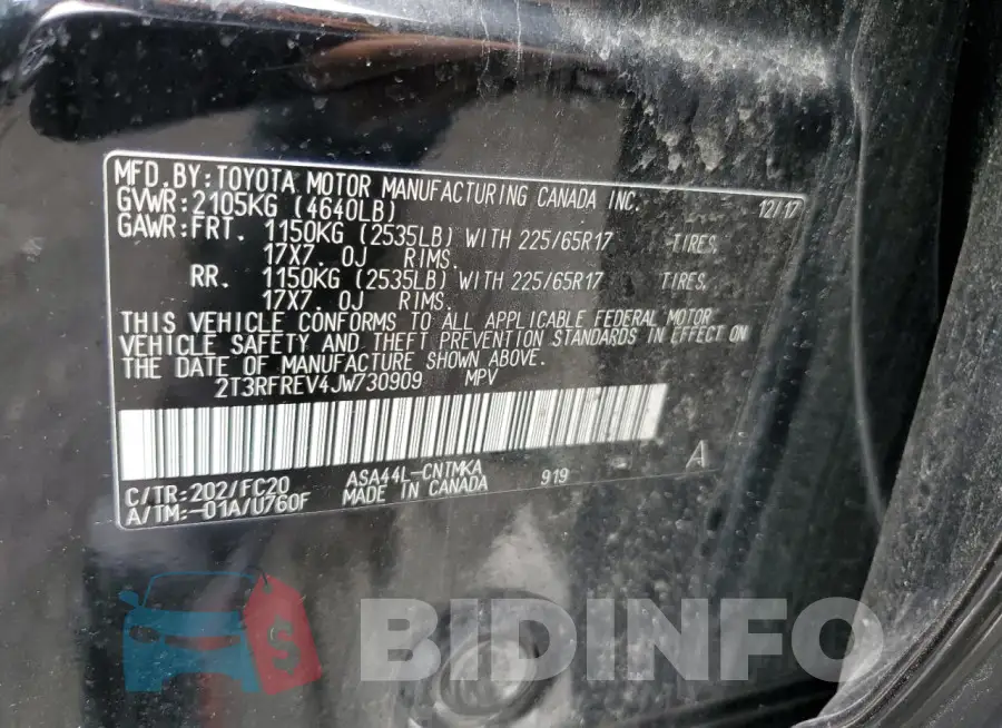 2T3RFREV4JW730909 Photo# 12