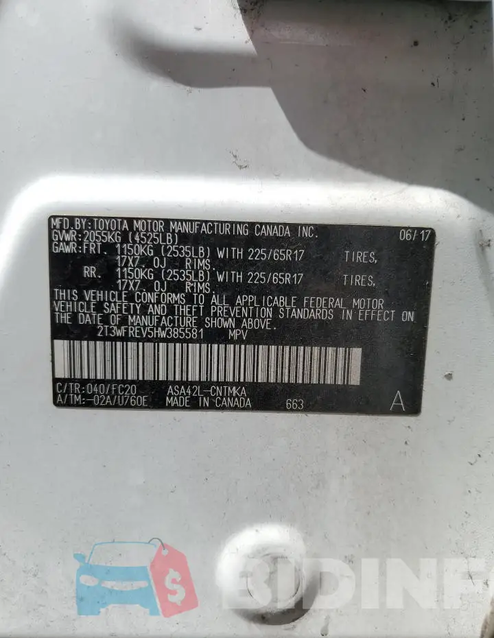 2T3WFREV5HW385581 Photo# 13
