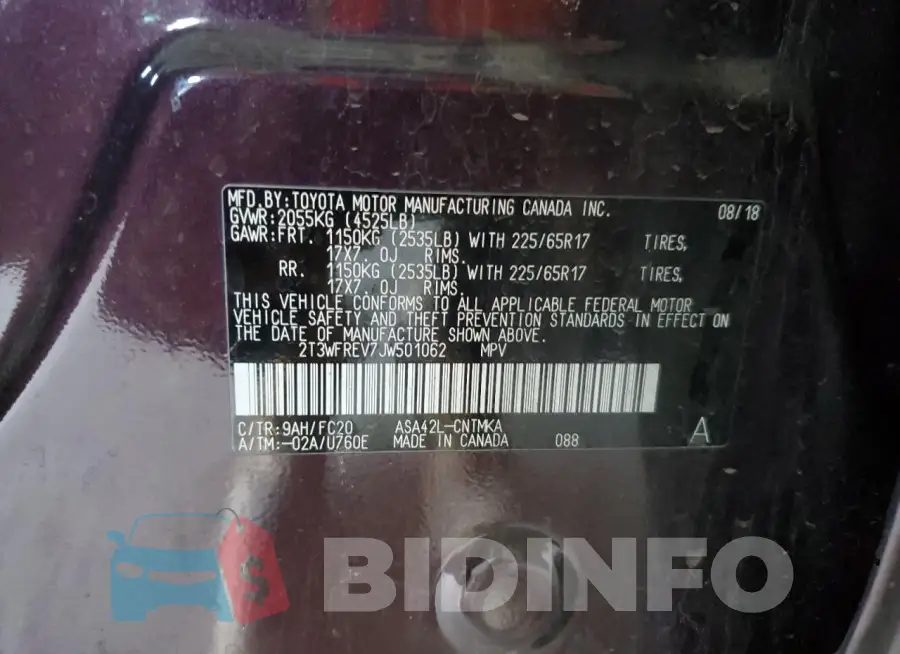 2T3WFREV7JW501062 Photo# 12