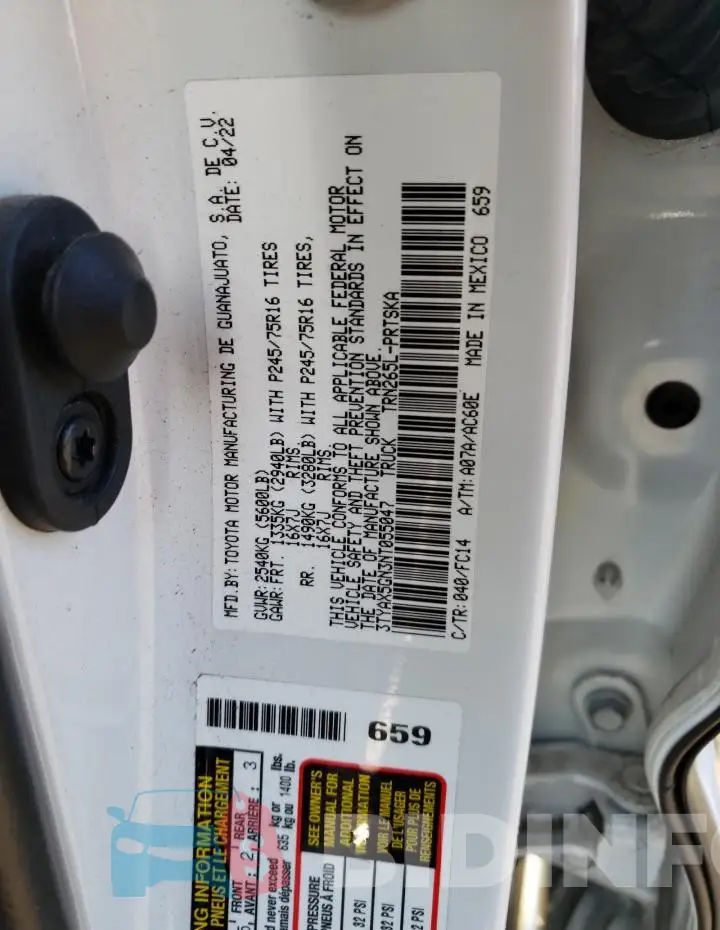 3TYAX5GN3NT055047 Photo# 12