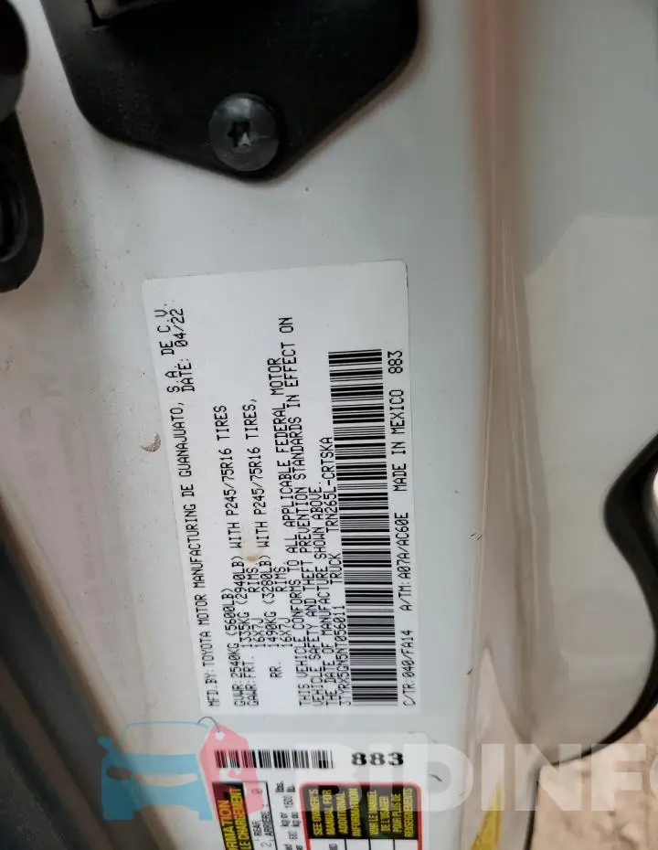 3TYRX5GN5NT056011 Photo# 12