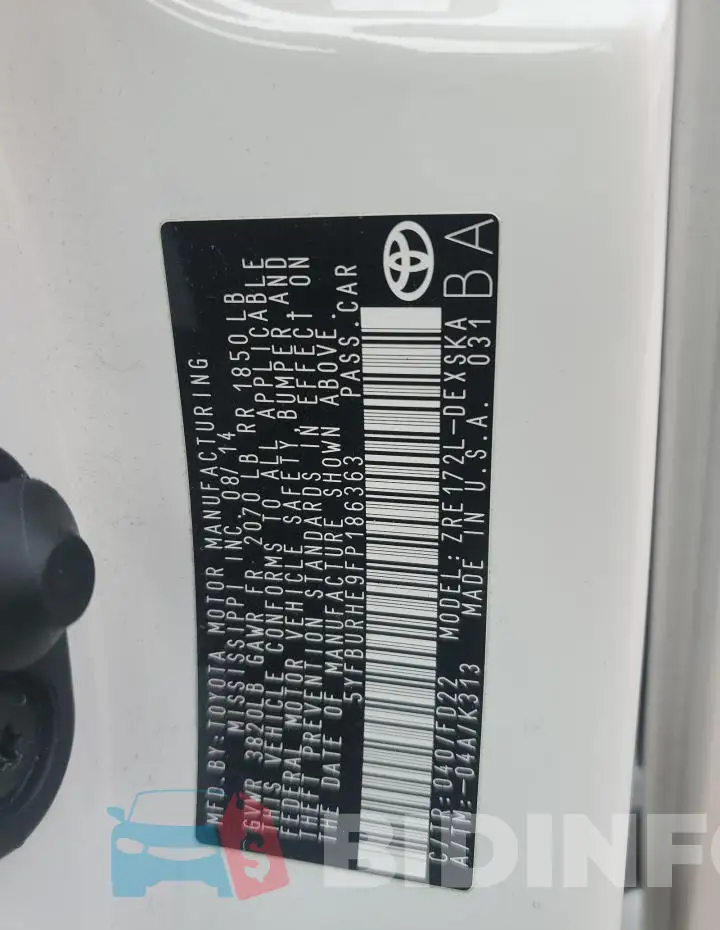 5YFBURHE9FP186363 Photo# 12