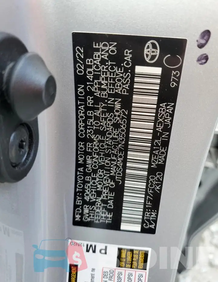 JTDS4MCE7N3506572 Photo# 12
