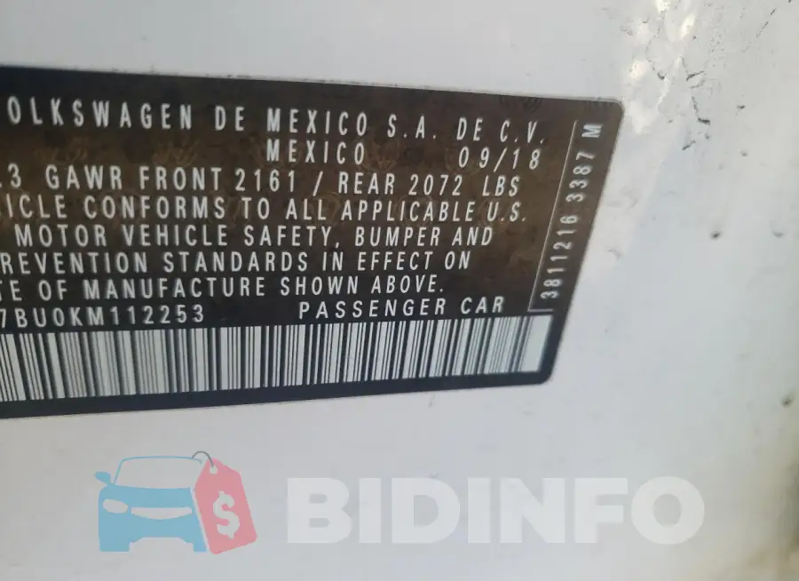 3VWC57BU0KM112253 Photo# 12