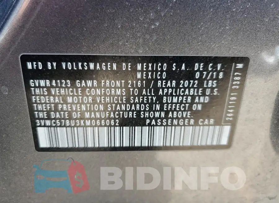 3VWC57BU3KM066062 Photo# 13