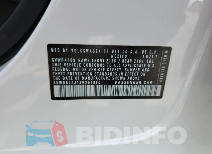3VWDB7AJ1JM251990 Photo# 12