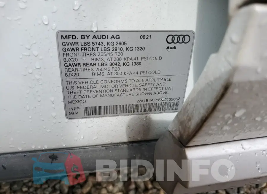 WA1B4AFY6M2139652 Photo# 12