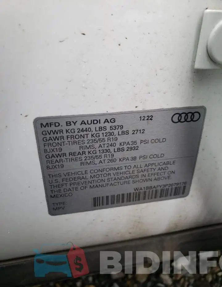 WA1BBAFY3P2079176 Photo# 13