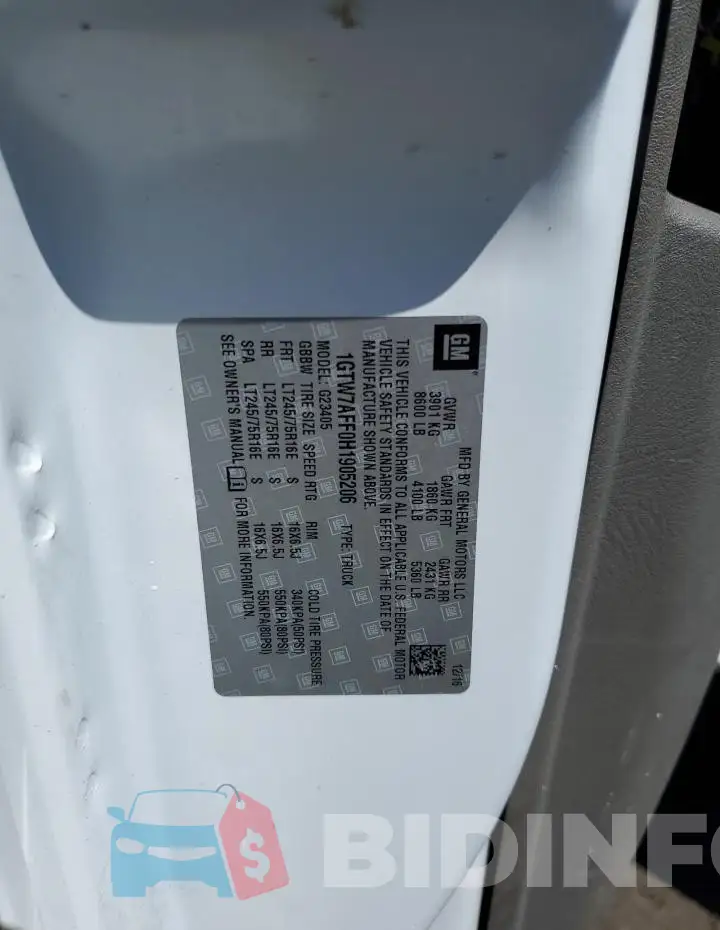1GTW7AFF0H1905206 Photo# 13