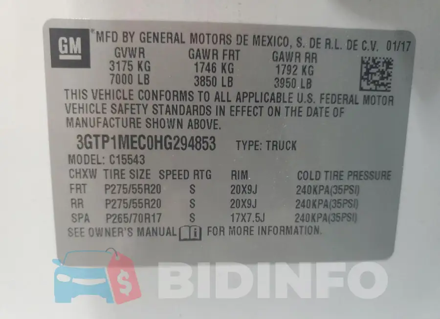 3GTP1MEC0HG294853 Photo# 13