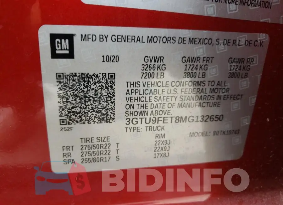3GTU9FET8MG132650 Photo# 12