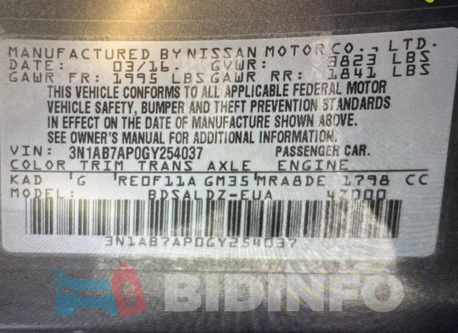 3N1AB7AP0GY254037 Photo# 10
