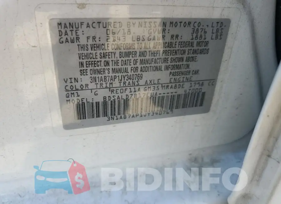 3N1AB7AP1JY340769 Photo# 13
