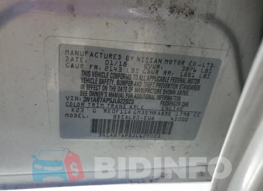 3N1AB7AP5JL622023 Photo# 12
