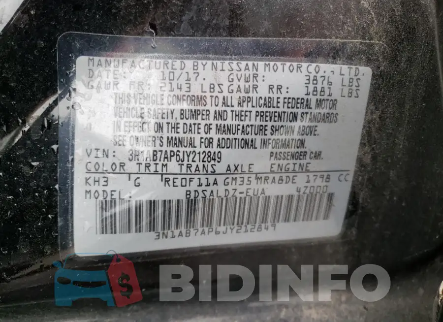 3N1AB7AP6JY212849 Photo# 12