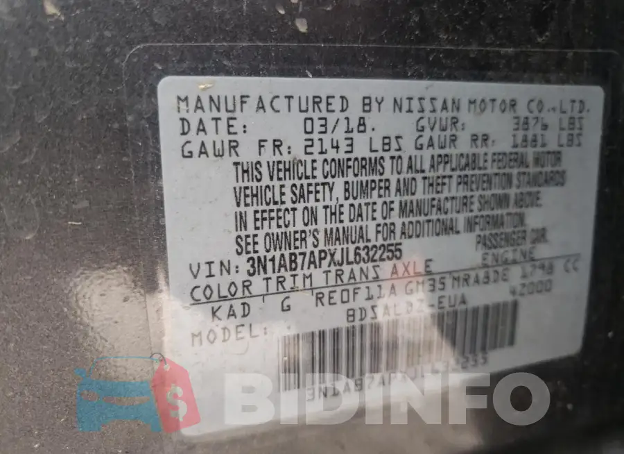 3N1AB7APXJL632255 Photo# 13