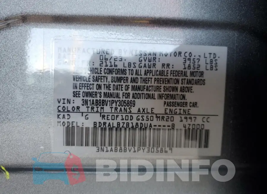 3N1AB8BV1PY305869 Photo# 12