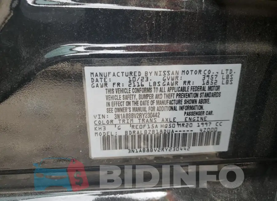 3N1AB8BV2RY230442 Photo# 12