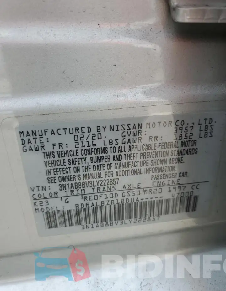3N1AB8BV3LY222857 Photo# 12