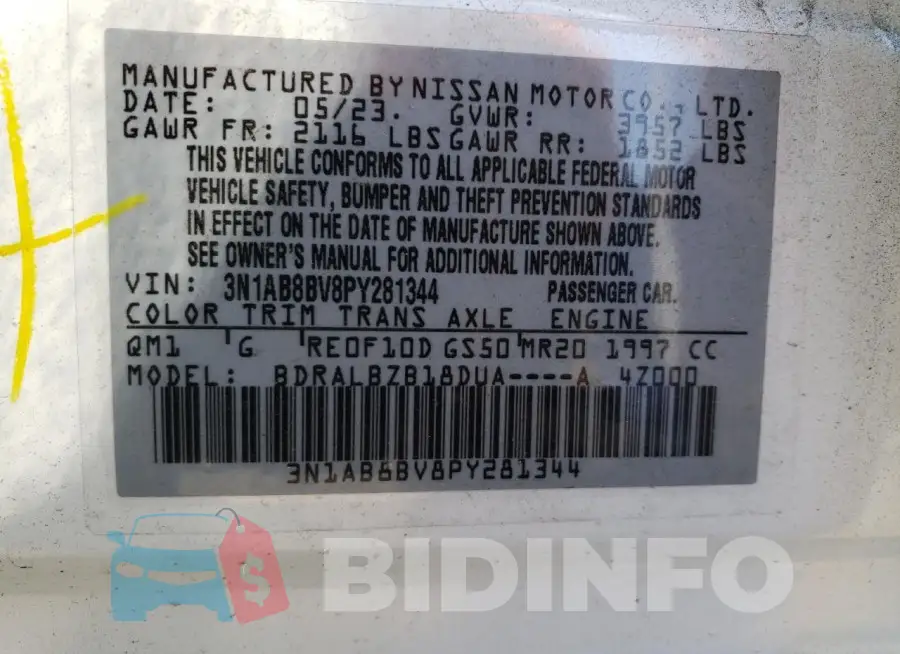 3N1AB8BV8PY281344 Photo# 13