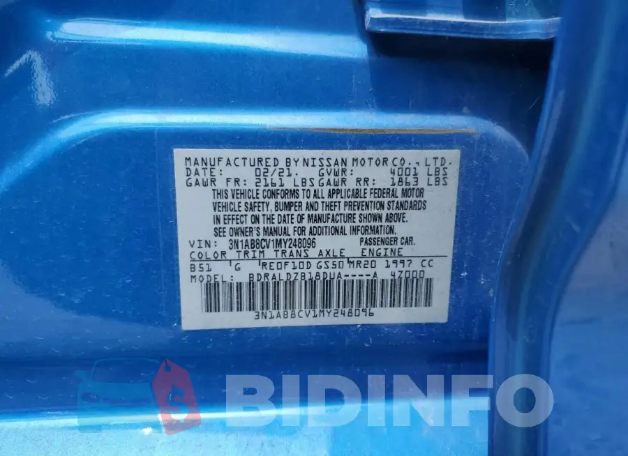 3N1AB8CV1MY248096 Photo# 12